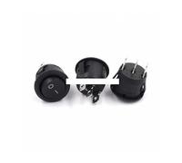 YLQUXEUV 10Pcs 23mm Round Black 3 Pin 10A/125V 6A/250V AC 2 Position SPDT ON-off Rocker Switch Snap-in