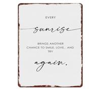 YLQUXEUV Every Sunrise Brings Another Chance Inspirational Metal Sign Distressed Wall Hanging for Home Living Room Bedroom 8 X 12 in