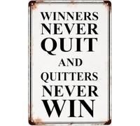 YLQUXEUV Motivational Wall Decor Winners Never Quit Quitters Never Win Retro Tin Sign Farmhouse Part Patio Porch Home Garden Bar 8 X 12 in