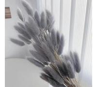 YLREAN 100 pezzi di coda di coniglio, erba, fiori secchi, bouquet, decorazione per la casa, boho, naturale, lagurus ovatus, decorazione floreale per matrimoni, GRIGIO, 100 pezzi