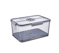 YLSZHY - Contenitore per frigorifero da 7 l, in PET trasparente, rettangolare, minimalista, adatto per frutta, verdura, cereali, alimenti freschi, 15.3 x 32.5 x 22.5 cm