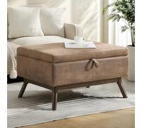 YLSZHY Panca ottomana con contenitore, poggiapiedi pieghevole imbottita con gambe in legno, estremità del letto, sgabello per soggiorno, ingresso, corridoio, camera da letto (marrone)