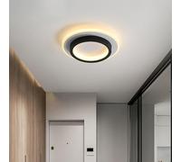 YLTLINK Illuminazione a soffitto rotonda a LED, 20WModern Flush plafoniera, luce tricolore regolabile plafoniera per soggiorno/sala da pranzo/camera da letto/corridoio/ufficio(Nero+Grigio)