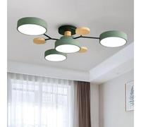 YLTLINK Modern Semi Flush Montato Plafoniera, dimmerabile a 3 colori, Nordic Circular Acrilico LED Plafoniera 3 Teste Lampadario Decorationfor Soggiorno Sala da pranzo Camera da letto (verde)