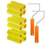 YLTOLOO Set di 12 coperture per rullo di vernice testurizzate con 2 cornici, 10,2 cm, 3 trame, in schiuma, per cartongesso, coperture per rullo per pittura artistica, pareti, soffitti
