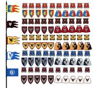 YLtremker Armi medievali armature Cape mattoncini da costruzione, 105 pezzi Custom Medieval Guerra Armatura Pack Modello Giocattoli per Minifigure