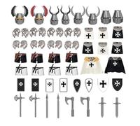 YLtremker Guerra medievale armatura armi mattoni, Custom Cavaliere Guerra Cavalli Armatura Modello Medieval Weapons Pack Giocattoli per Minifigure