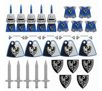YLtremker Guerra medievale armatura armi set di mattoncini da costruzione, personalizzati Roma guerra cavalli armatura armatura modello giocattolo per minifigure (set blu)