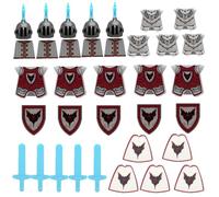 YLtremker Guerra medievale armatura armi set di mattoncini da costruzione, personalizzati Roma guerra cavalli armatura armatura modello giocattolo per minifigure (set nero)