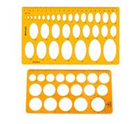 YLUFAC Modello Cerchio, Forma Ellisse,Cerchio Modelli Di Geometrico in Plastica, Disegno Righelli Modelli di Misura, Modello di Cerchio, Righello Con Stencil, Cerchiometro Disegno Tecnico(2 pezzi)