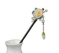 YLWX Bastoncini for Capelli Lunghi In Legno Stile Antico Stile Antico Hanfu Hairpin Osmanthus Gardenia Plum Blossom Farfalla Bacchette Bastoncini for Capelli (Color : White flowers)