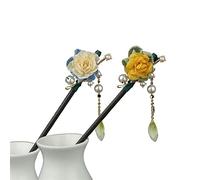 YLWX Bastoncini for Capelli Lunghi In Legno Stile Antico Stile Antico Hanfu Hairpin Osmanthus Gardenia Plum Blossom Farfalla Bacchette Bastoncini for Capelli (Color : A-2 pcs)