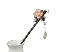 YLWX Bastoncini for Capelli Lunghi In Legno Stile Antico Stile Antico Hanfu Hairpin Osmanthus Gardenia Plum Blossom Farfalla Bacchette Bastoncini for Capelli (Color : Pink flowers)