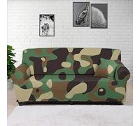YLWX Copridivano Camouflage for 1/2/3/4 Posti Antiscivolo Lavabile Love Seat Mobili Componibili Protezione for Divano Angolare Elasticizzato Coprisedia for Divano Singolo for Lounge (Color : Green A