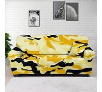 YLWX Copridivano Camouflage for 1/2/3/4 Posti Antiscivolo Lavabile Love Seat Mobili Componibili Protezione for Divano Angolare Elasticizzato Coprisedia for Divano Singolo for Lounge (Color : Giallo,