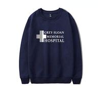 YLWX Felpa Unisex Top Grey's Anatomy Felpa con Cappuccio Pullover A Maniche Lunghe Grey-Sloan Memorial Hospital,Blue-L