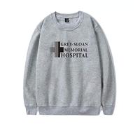 YLWX Felpa Unisex Top Grey's Anatomy Felpa con Cappuccio Pullover A Maniche Lunghe Grey-Sloan Memorial Hospital,Grey-M