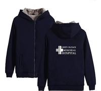 YLWX Grey's Anatomy Felpe con Cappuccio Uomo E Donna Cappotto A Maniche Lunghe con Zip E Maniche Lunghe,Blue-XXS