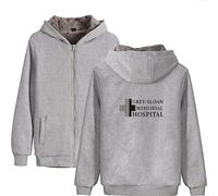 YLWX Grey's Anatomy Felpe con Cappuccio Uomo E Donna Cappotto A Maniche Lunghe con Zip E Maniche Lunghe,Grey-M
