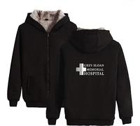 YLWX Grey's Anatomy Felpe con Cappuccio Uomo E Donna Cappotto A Maniche Lunghe con Zip E Maniche Lunghe,Black-XXXL