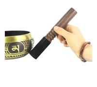YLWX Maglio per Campane Tibetane in Legno Ciotola Tibetana Maglio Classica in Pelle Percussione Gong Maglio per Musicoterapia Parti di Campane Tibetane(M,D)