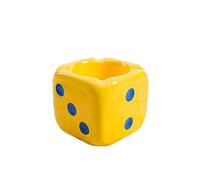 YLWX Stile Ins Ceramica Dadi Posacenere Dadi Ornamenti Casa Dadi Personalizzati Ufficio Posacenere Senza Fumo (Color : Giallo)