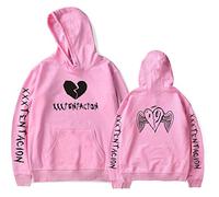 YLWX Xxxtentacion Broken Heart Felpa con Cappuccio Unisex Pullover Felpa con Cappuccio a Manica Lunga,Pink1-S