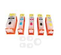 Ylwxzenith 5 pezzi pacchetto combinato a inchiostro, materiale PP con chip permanente, 4 colori, buona tenuta dell'aria, uscita liscia per la stampante (525-526)