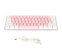 Ylwxzenith 60% Wired Gaming Keyboard, RGB Backlit, Compact 61 Key Design, Ergonomic and Space Saving, Coated Fade Proof Keycaps, Plug and Play, for and OS X Systems (White Pink)
