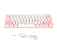 Ylwxzenith 60% Wired Gaming Keyboard, RGB Backlit, Compact 61 Key Design, Ergonomic and Space Saving, Coated Fade Proof Keycaps, Plug and Play, for and OS X Systems (Pink White)