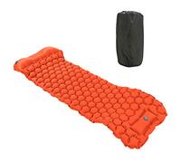Ylwxzenith Camping Sleeping Pad Mat Foot Press Inflatable Cushion Mattress, Durably 40D Nylon TPU Laminate, Lightweight 700g, Compact Folding Size for Tent Hiking Travel (Orange)