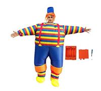 Ylwxzenith Costume da clown gonfiabile, tuta per soffiarsi di dimensioni per adulti, inflazione veloce degli anni '60, poliestere, per festa del cosplay natalizio