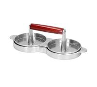 Ylwxzenith Multifunctional Hamburger Press Patty Maker, Aluminum Alloy And Pine Wood Tool for Round Hamburgers with Grooves, Portable And to, Ideal for Picnics,