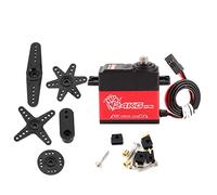 Ylwxzenith Surpass-Hobby S2400M 24KG Servo Gear Replacement for 1/8 1/10 RC Car Boat Robot, Accurate, Durably, Install, 5 Servo Arms, Black Red