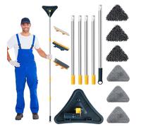 YlYADl Mocio Pulizia,Mocio Pavimenti Triangolare,Mop Pulizia Allungabile,Mocio Multifunzione Lavapavimenti,Mop di Pulizia Della Parete,Mocio di Pulizia con Manico Lungo,per Pavimento/Parete/Finestra