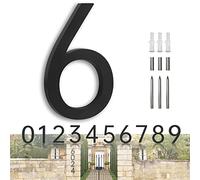 YLYOUNI Numeri Civici Esterni da 7 pollici (17,8cm),Aspetto Moderno e Facile da Installare,Numeri Civici Moderni in Metallo per Porte da Giardino,Decorazione,Cassette Postali,Nero