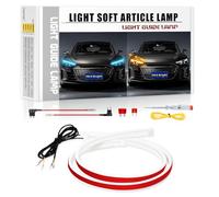 YM E-Bright Flow Indicatori di direzione sequenziali con luci diurne automatiche Fari esterni flessibili per moto con kit bicolore Retroilluminazione blu/ambra 24"/ 60cm