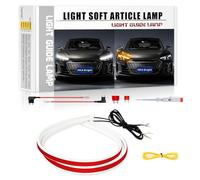 YM E-Bright Flow Lampeggiatori sequenziali per gli indicatori di direzione con luci diurne automatiche Fari esterni flessibili per moto con kit bicolore Retroilluminazione bianca/ambra 24"/ 60cm