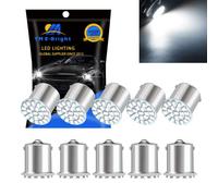 YM E-Bright Lampadina a LED per auto,1156 P21w BA15S 22SMD 7506 Lampadina a LED per indicatori di direzione 12V per fanale posteriore, luce di retromarcia, luce di marcia diurna DRL(10PCS Bianco)