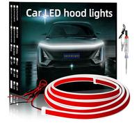 YM E-Bright Striscia luminosa a LED per cofano flessibile, impermeabile, con scansione dinamica, avviamento, kit luci diurne DRL, luci a LED esterne per auto, camion, SUV, 12 V, colore bianco, 240 cm,