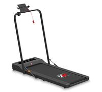 YM Tapis Roulant Elettrico Nero, Salvaspazio, con BARRA DI SUPPORTO e Porta Tablet, Altoparlanti Integrati Bluetooth, APP KINOMAP e ZWIFT, Telecomando a Orologio, 6 Programmi