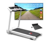 YM Tapis Roulant Salvaspazio 16 km/h, Marchio Italiano, Inclinazione, APP Compatibili, Pieghevole, Ampia Superfice, 2 Sistemi Controllo (TASTI + GESTUALE) Brevettato, NEXT 4000 Your Move Bianco