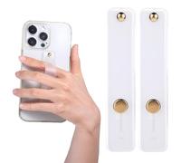 Ymapinc 2 cinghie per telefono cellulare, passanti per retro del telefono, in silicone, colore bianco, con cavalletto, per la maggior parte dei telefoni cellulari e custodie per telefoni cellulari