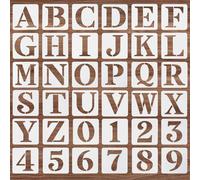 Ymapinc 36 stencil a forma di lettere e numeri, riutilizzabili, in plastica, stencil per pittura su pareti in legno, roccia, lavagna, porta, portico, segnaletica, fai da te, decorazioni artigianali