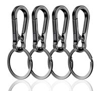 Ymapinc 4 pezzi moschettone portachiavi in metallo, moschettone piccolo, portachiavi con anello, per zaini, chiavi auto, cintura, pantaloni, passeggiata, cane