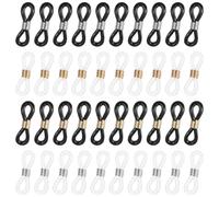 Ymapinc 40 connettori per catene per occhiali, supporti per occhiali da sole, accessori eleganti da donna intorno al collo (lega di zinco di gomma, 2,1 x 0,7 cm), Nero Oro Bianco, Medium