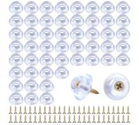 Ymapinc - 50 piedini in gomma antiscivolo con viti, rotondi, trasparenti, taglieri per mobili, utensili da cucina, elettronici, 19 x 19 x 6,4 mm