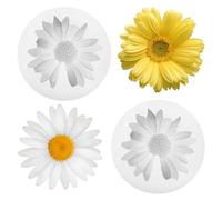 Ymapinc Margherita Stampi Per Candele in Silicone,2 Pezzi 3D Artigianato kit Candele Fai Da Te Può Essere Utilizzato Realizzare Biscotti e Decorazioni Floreali Torte(bianco trasparente)