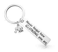 Ymapinc Portachiavi a forma di elefante, regalo per donne, idee forti per sorellanza, con messaggio di saggezza, forza, buona fortuna, per segnalibri, borse, pochette, Natale, compleanni (acciaio