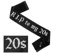 Ymapinc R.I.P to My 20s - Fascia nera personalizzata per donne, decorazioni per compleanni, bomboniere, balli studenteschi, funerali, accessori per feste EMO